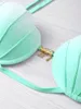 Femme Bikini Summer Mermaid Western Style Woman Gradient Rampa Kolor Sexy Shell Swimsuit Lady Swimwear Low Waist 26ly V