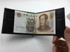 Klassiek zwart echt leer tweekleppig mannelijke portemonnee Billfold Wallet Money Clip Men klem voor geld. Luxe creditcardhouder Pouc1986