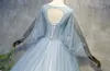 2018 Principessa manica lunga Appliques Abito da ballo senza schienale Abiti Quinceanera Tulle Lace-Up Abiti dolci 16 Debuttante Abito da festa 15 anni BQ74