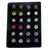 Noosa Snap Jewelry 18 / 12MM عرض زر المفاجئة 10 ألوان جلدية سوداء عرض المفاجئة لمدة 24/60 PCS حامل عرض المجوهرات