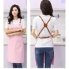 BBQ Senior Simple Denim Canvas Apron Bib Leather Straps Kitchen Apron for Women Barber cooking baking Waitress Custom Print