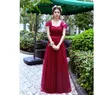 Robe de soriee simples vestidos de dama de honra barato tule vinho vermelho plissado floorlength elegante casamento baile de formatura vestido de festa 1937258