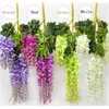 Konstgjord Silke Wisteria Ivy Vine Green Leaf Vine Garland Simulation Props för Party Wedding Home Decoration