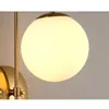 Postar moderno corredor contratado luzes do corredor Quarto tocha dourada corpo lâmpada de parede branca bola de vidro esfera espelho