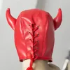 Sexy rouge jeux pour adultes Latex Faux cuir sexe masque hommes et femmes Animal Bondage fétiche masque jouets érotiques produits de sexe pour les Couples