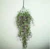 3色吊り植物人工植物+ミニフラワーウィローウォールフラワーバスケットアクセサリーホームデコレーションバルコニー装飾
