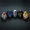 Punk Skull Ring Ornaments Classic Stainless Steel Ghost Head Golden Rings Men Kids European Style Fashion Jewelry 20pcs T1C371