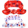 Diadema con lazos del Día de la Independencia de Estados Unidos, turbante con estampado de flecha y estrella para bebé, diademas anudadas elásticas, accesorios para el cabello para niños