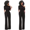 Jumpsuit feminino sexy macacão de verão meia manga deve macacões macacões sólidos bodycon elegante bodysuit larga legging calças