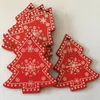 Witte Rode Kerstboom Ornament Houten Hangende Hangers Angel Snow Bell Eland Star Christmas Decorations voor thuis