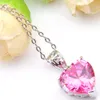 Luckyshine 5 Sets Crystal циркон сердца розовые серьги Kunzite и ожерелье для подвесной цепи 925 Серебряные женщины свадебные наборы бесплатно доставка
