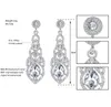 Temizle Kristal Gelin Takı Setleri Gözyaşı Bilezik Küpe Setleri Düğün Takı Kadınlar için Klasik Stil Ücretsiz Kargo