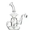 Bong in vetro trasparente Klein Tornado Bong riciclatore Bong da 14 mm per olio con giunto femmina con banger al quarzo o ciotola Tubi per acqua spessi 5 mm HR024