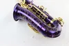 Märke Kvalitet Musikinstrument Margewate Alto Eb Saxofon E Plat Unique Purple Body Gold Lacquer Key Sax med munstycke