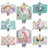 Licorne Couverture À Capuche Cape Hiver Épaissie Double Couvertures En Peluche Licorne 3D Imprimer Bébé Adulte Couverture Couverture Magique CCA10601-A 10pcs