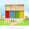 Montessori Jouets Bébé Puzzle En Bois Mathématiques Jouets Éducatifs Nombre Bâtons De Comptage Jouets Enfants Mathématiques Enseignement Boîte En Bois