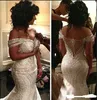 2023 Portrait Mermaid Wedding Dresses Organza Beading Backless Sequin Off Shoulder Bridal Gowns Sweep Train Custom Made Bridal Vestidos