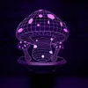 Luce notturna a LED Fungo 3D 7 colori Interruttore tattile Lampada da tavolo in acrilico Decorazione natalizia # R45