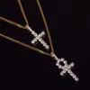 Nieuwe Ankh Cross Necklace Hanger One Set Bling Cubic Zirkoon Mannen / Vrouwen Hip Hop Sieraden Met Ketting Voor Gift