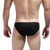 Mens Sexy Silk Material Underwear Brave Person Briefs Men Low Rise U Convex Pouch Brief Underwear Men Stretch Breathable Briefs