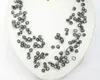 Collier baroque de perles d'eau douce noires, 21 brins, livraison gratuite