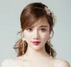 Bröllop Smycken Handgjorda Beaded Blommor Guld Tiara Headband Set Bröllop Tillbehör Crown Koreanska Hårtillbehör