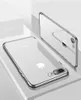 Metallelektroplätering Clear Case Soft TPusilicone Anti-Shock Protector Cover för iPhone X 8 7 6 6s Plus Samsung S8 S9 Plus-fall