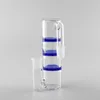 6,5 "de haut 18mm joint trois peigne bleu narguilé cendrier en verre pour bangs accessoires de fumée triple disque percolateurs cendrier