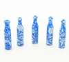 Blue and white porcelain trumpet snuff device length 60MM pipe nose snuff bottle