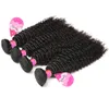 Cabelo peruano brasileiro Cabelo malaio Humano Curly Jerry Curl Hair Weaves 4 Pacotes de Extensões de Cabelos de Vrigin não processados para BLAC3890014