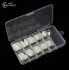 100PCS/Set Ballerina false Nails Acrylic Full Cover Natural White Clear Coffin Artificial Faking Nail Tips