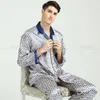 Mens Silk Satin Pajamas Set Pajama Pyjamas Set Sleepwear Loungewear M,L,XL,XXL,3XL
