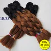 Xpression Braiding Hair Kanekalon High Temperature Ombre Braids Hair Two Tone Color Expression Braiding Hair Synthetic 1B/33 Ombre Brown