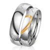 Lujoyce Couple Bague Mon Vrai Amour Bague en Forme de Coeur Acier Inoxydable Adulte Bijoux pour Femmes et Hommes