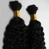 Mongolski Kinky Curly Afro Crochet Braids Kręcone Włosy Styl 100G Ludzkie oplatanie Włosy Włosy Kędzierzawy 1 sztuk Ludzki oplatający Włosy 16 "18" 20 "22" 24 "26"