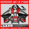 Body For HONDA NSR 250 R MC18 PGM2 NSR 250R NS250 NSR250R 88 89 78HM.19 MC16 NSR250 R RR NSR250RR 1988 1989 88 89 Fairings Kit Red silver