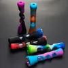 Mini Silicone Hand Pipe With Glass Tube Colorful silicone pipes Herb Smoking Pipes Cigarette Filter Tobacco Hand Tool