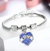 DHL Diamond Love Heart Bracelet Cristal Membre de la famille Maman Fille Grand-mère Enseignant Croyez Foi Espoir Meilleur Ami pour Femmes Cadeau de Noël