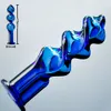 38mm blue screw pyrex glass anal dildo butt plug crystal fake penis artificial dick adult sex toy for women men gay masturbation Y18110504