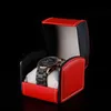 Leatherette pols horlogebox Men039S horloges cadeauverpakking dozen Draad naaien zwart curvy top elegant horloge packing cases with5361974