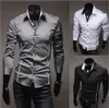 2017 Mens Mode De Luxe Élégant Casual Designer Dress Shirt Muscle Fit Chemises 3 couleurs 5 tailles