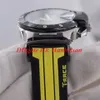 Спортивные мужские многофункциональный кварцевые часы небольшой циферблат все работы след тахиметра секундомер желтый черный резиновая лента 1835
