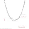 Fashion Jewelry Silver Chain 925 Necklace 2mm Figaro Chain for Women Girl 16 18 20 22 24 inches