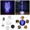 Visual Wilk Night Light 7 Kolor USB 3D LED Light Descastures Christmas Gift Dla Baby Room Home Decor Acrylic Light Fixtures # R54