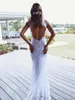 Sexy High Split Mermaid Lace Wedding Dresses Beach 2019 Selling New Court Train Sleeveless High Neck Backless Bridal Gowns Cus3357