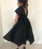 2019 Little Black Cocktail Dress طول الشاي شبه النادي ارتداء ثوب التخرج من العودة للوطن بالإضافة إلى حجم مخصص Made9348095