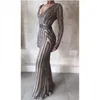 Вечернее платье Yousef Aljasmi Kim Kims Kardashian с длинным рукавом с бисером меньше Almoda Gianninaazar Zuhlair Murad Ziadnakad 0028