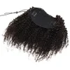 60g Afro Kinky Krullend menselijk haar paardenstaart Kinky Krullend trekkoord menselijk haar paardenstaart haarstukken natuurlijk krullend clip in paardenstaart