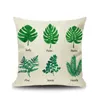 Rainforest Leaves Africa Tropical Plants Hibiscus Flower Throw Linen Pillow Case Chair Sofa Cushion Cover Free Shipping