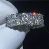 Mode Herz Form Ring 5A Klar Cz Stein Weiß Gold Gefüllt, Verlobung, Hochzeit Band Ring für Frauen Braut finger Schmuck